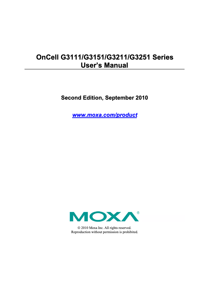Page n°1 - Manuel utilisateur Moxa OnCell G3211