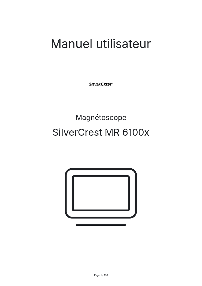Page 1 de la notice Manuel utilisateur SilverCrest MR 6100x