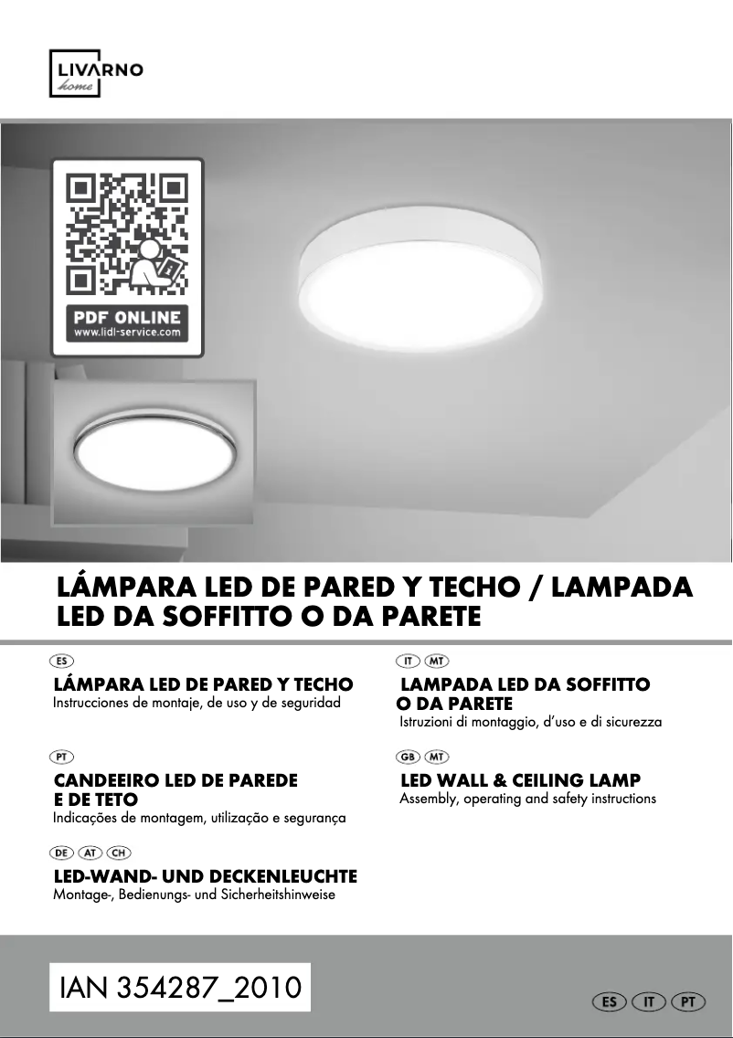 Page 1 de la notice Manuel utilisateur Livarno Lux IAN 354287
