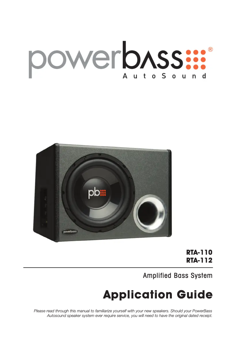 Page 1 de la notice Manuel utilisateur PowerBass RTA-110