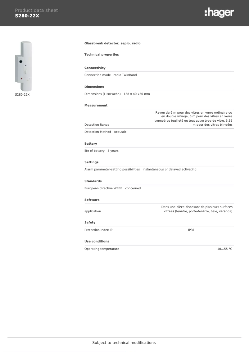 Image de la première page du manuel de l'appareil S280-22X