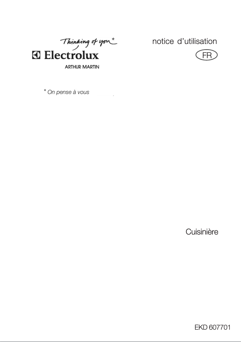 Page n°1 - Manuel utilisateur Arthur Martin-Electrolux EKD607701X
