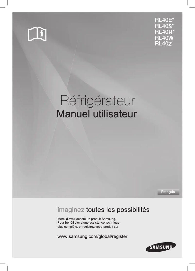 Page 1 de la notice Manuel utilisateur Samsung RL34EG