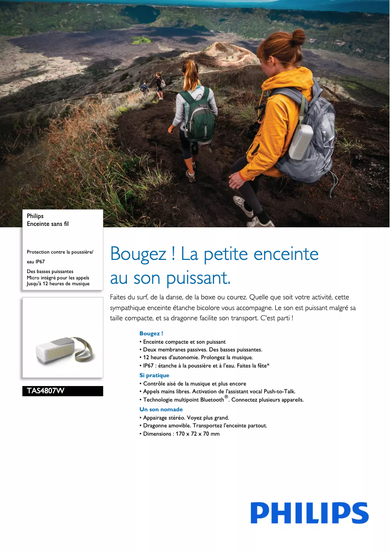 Page n°1 - Fiche technique Philips TAS4807