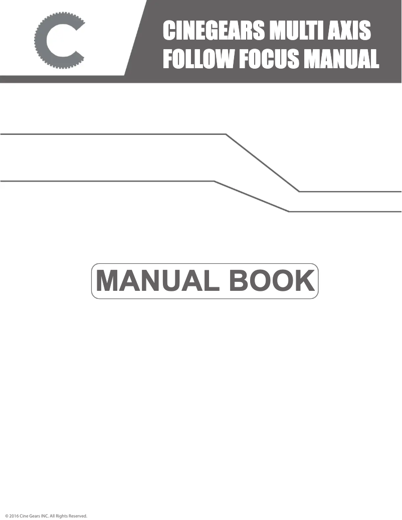 Page 1 de la notice Manuel utilisateur Cinegears Multi Axis