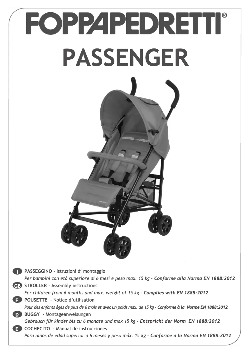 Page 1 de la notice Manuel utilisateur Foppapedretti Passenger