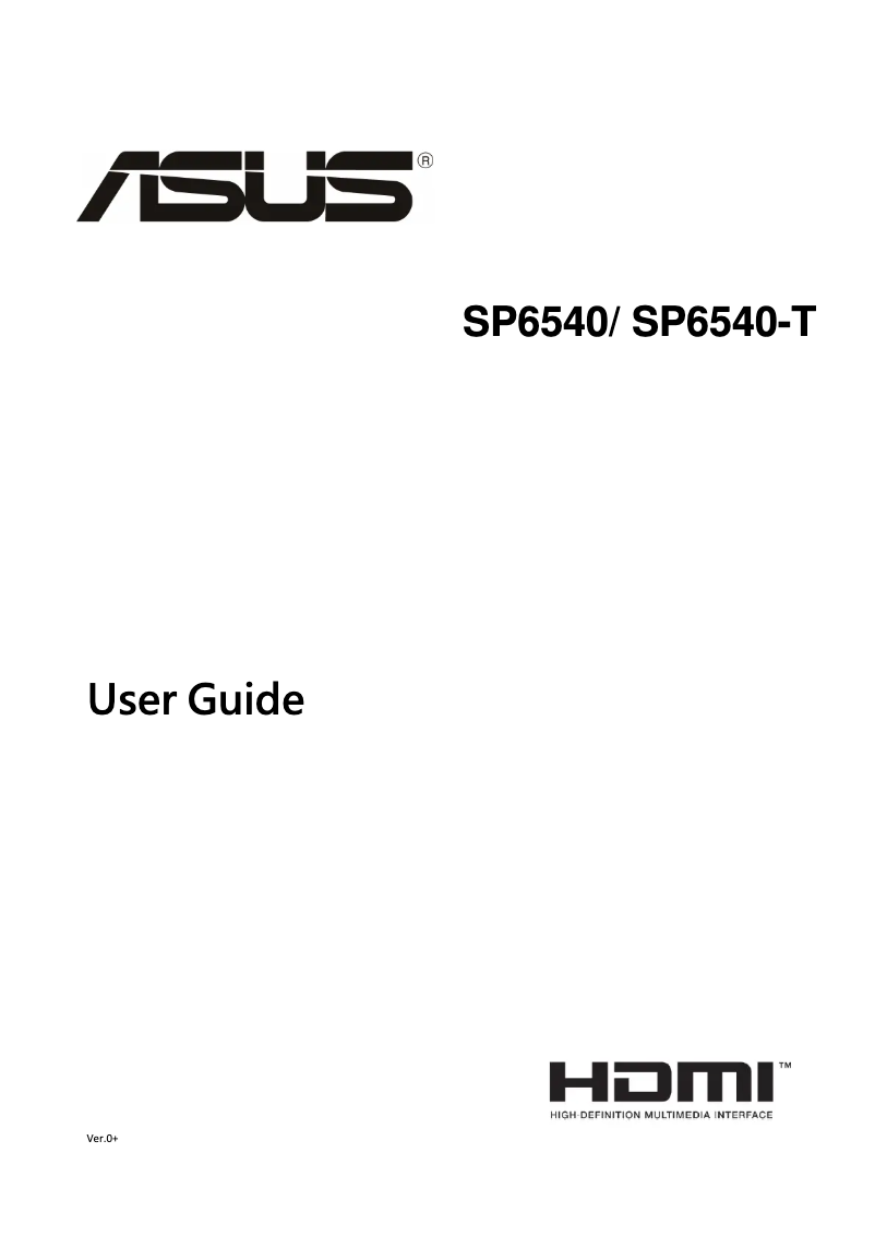 Page n°1 - Manuel utilisateur Asus SP6540-T