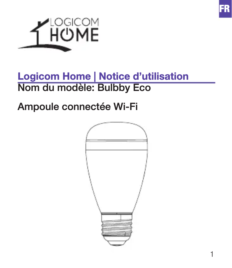Page 1 de la notice Manuel utilisateur Logicom Bulbby Eco