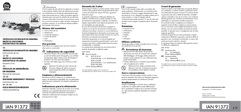 Imagen de la primera página del manual del dispositivo IAN 091372