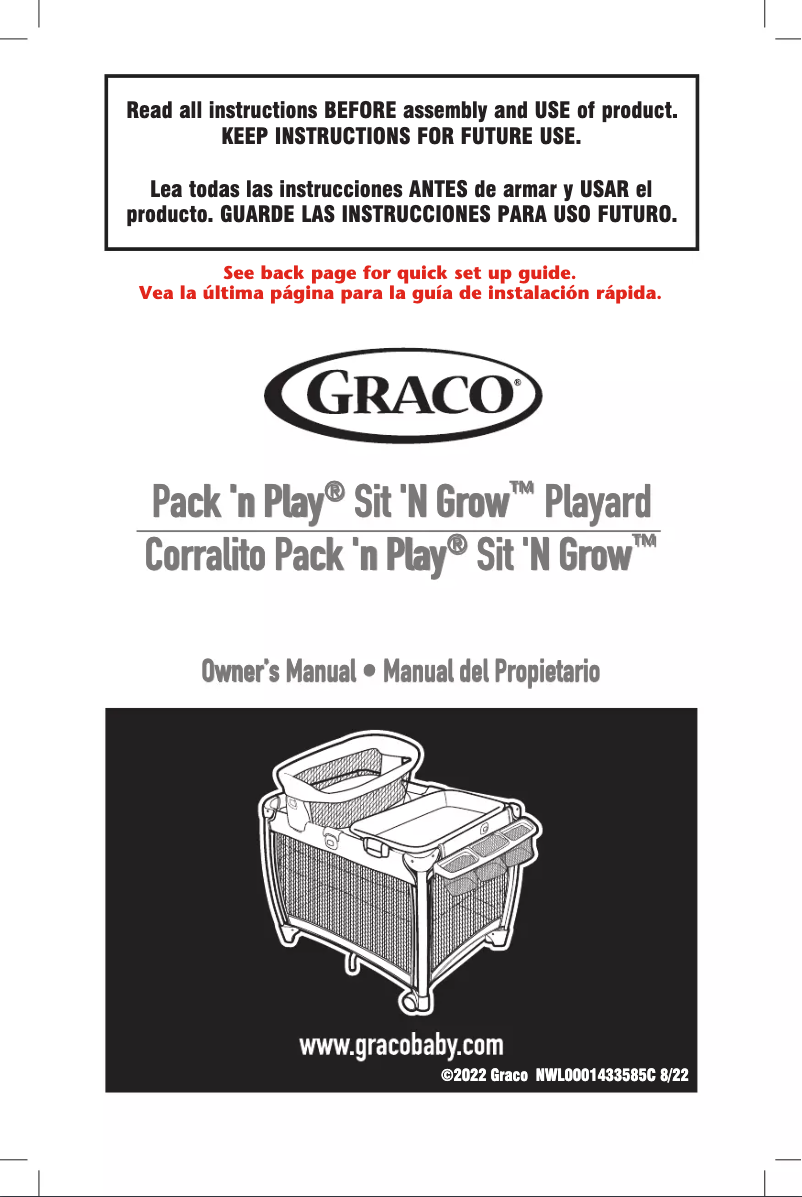 Page 1 de la notice Manuel utilisateur Graco Pack 'n Play Sit 'N Grow