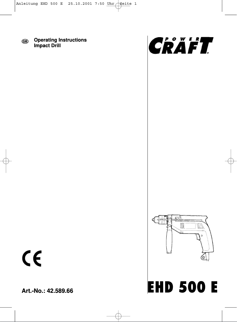 Image de la première page du manuel de l'appareil EHD 500 E