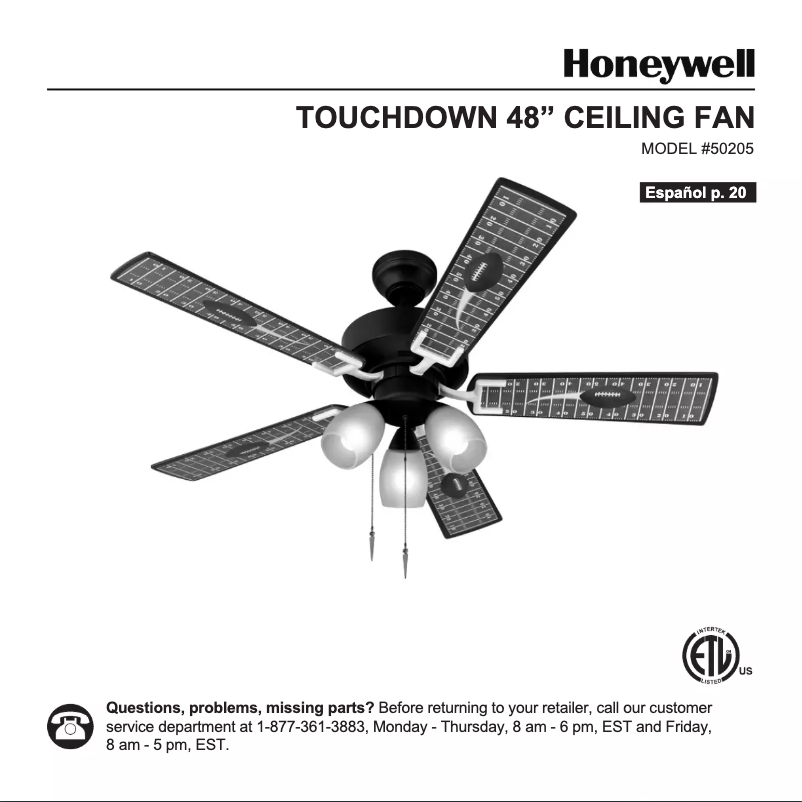 Page n°1 - Manuel utilisateur Honeywell TouchDown 50205