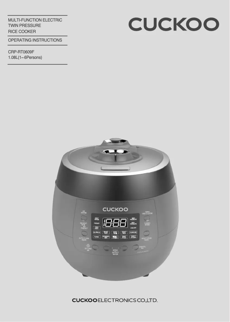 Page 1 de la notice Manuel utilisateur Cuckoo CRP-RT0609F