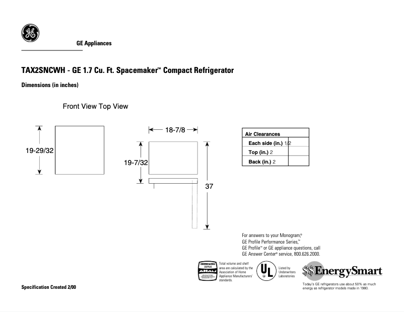 Image de la première page du manuel de l'appareil TAX2SNCWH