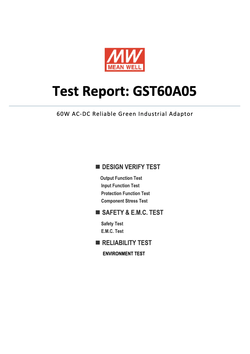 Page n°1 - Fiche technique Mean Well GST60A05-P1J
