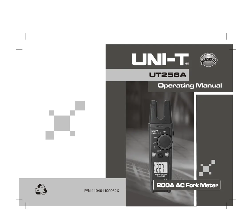 Page n°1 - Manuel utilisateur Uni-T UT256A