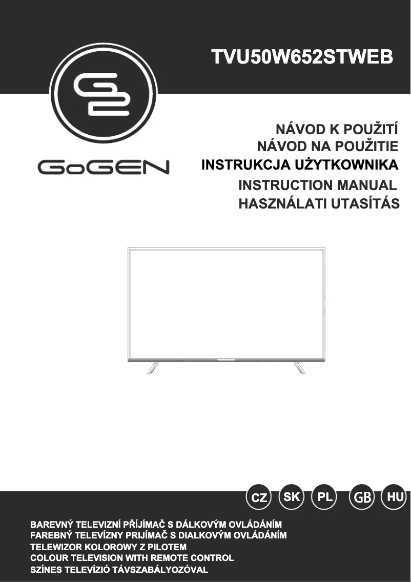Page n°1 - Manuel utilisateur GoGen TVU50W652STWEB