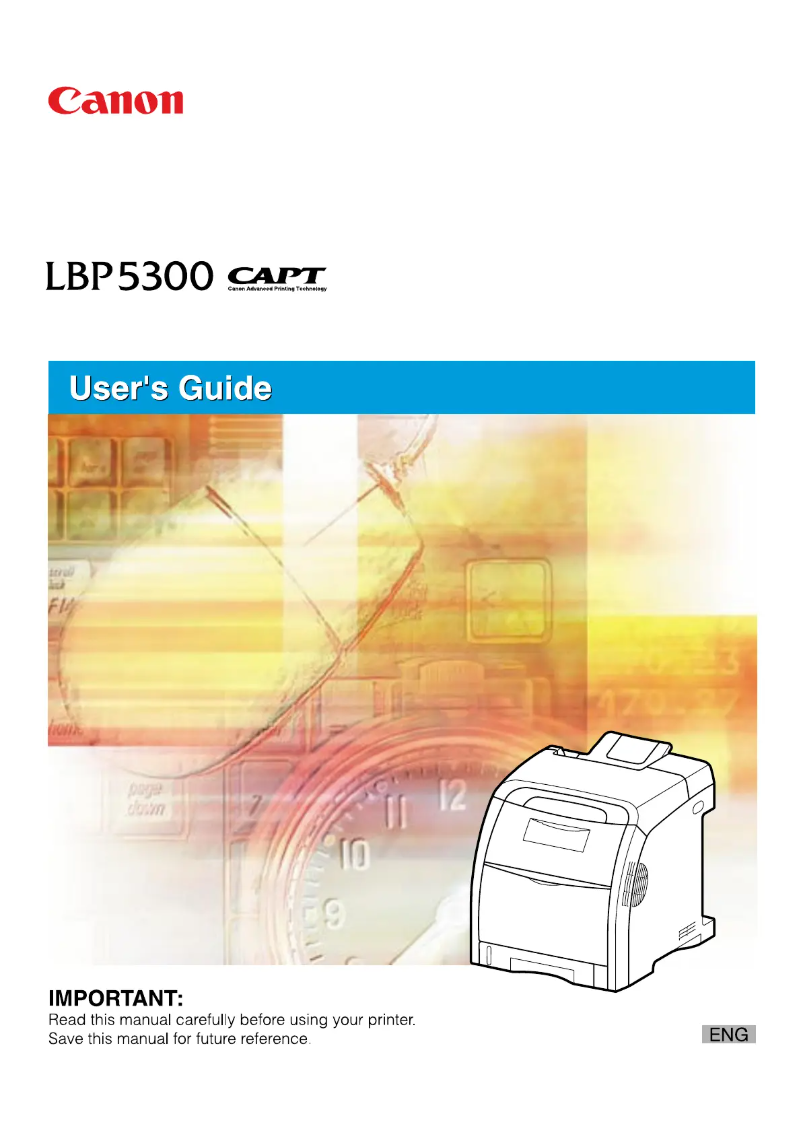 Image de la première page du manuel de l'appareil i-SENSYS LBP5300