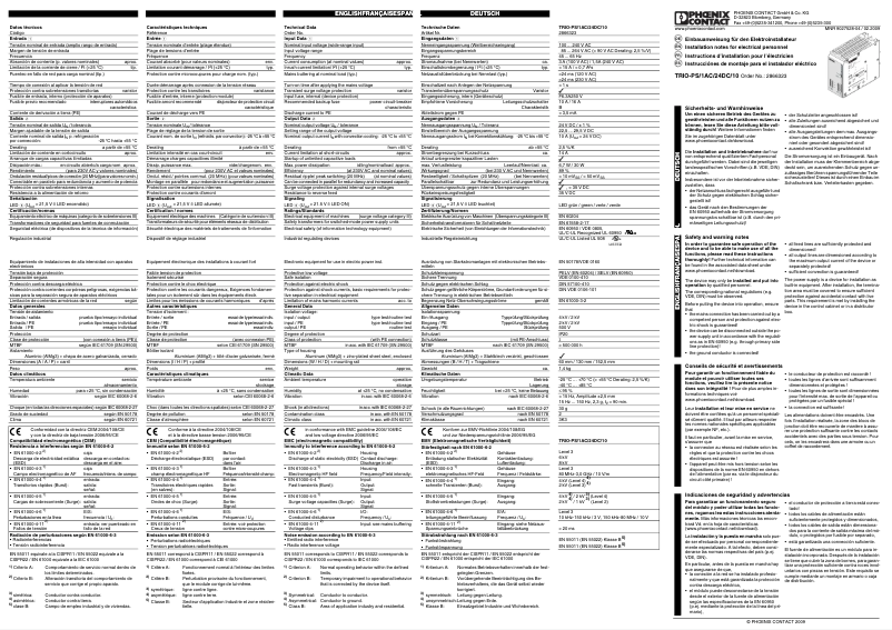 Image de la première page du manuel de l'appareil TRIO-PS/1AC/24DC/10