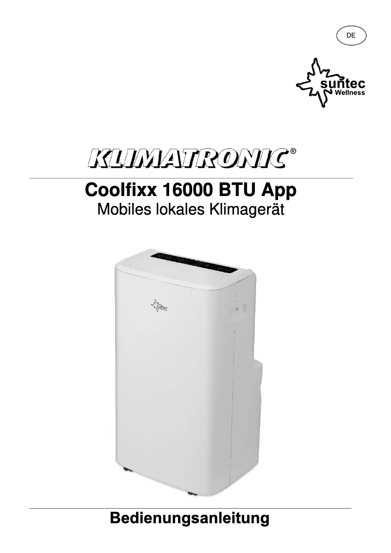 Page 1 de la notice Manuel utilisateur Suntec Coolfixx 16000 BTU App