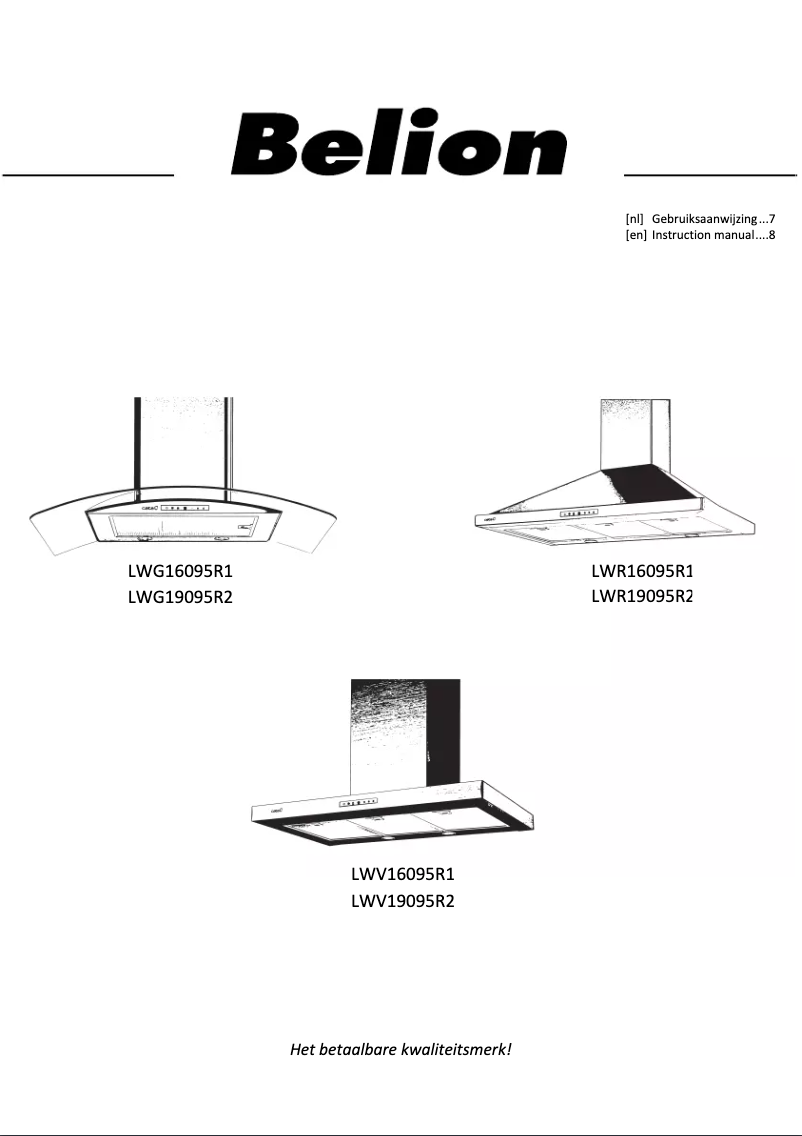 Page 1 de la notice Manuel utilisateur Belion LWR16095R1