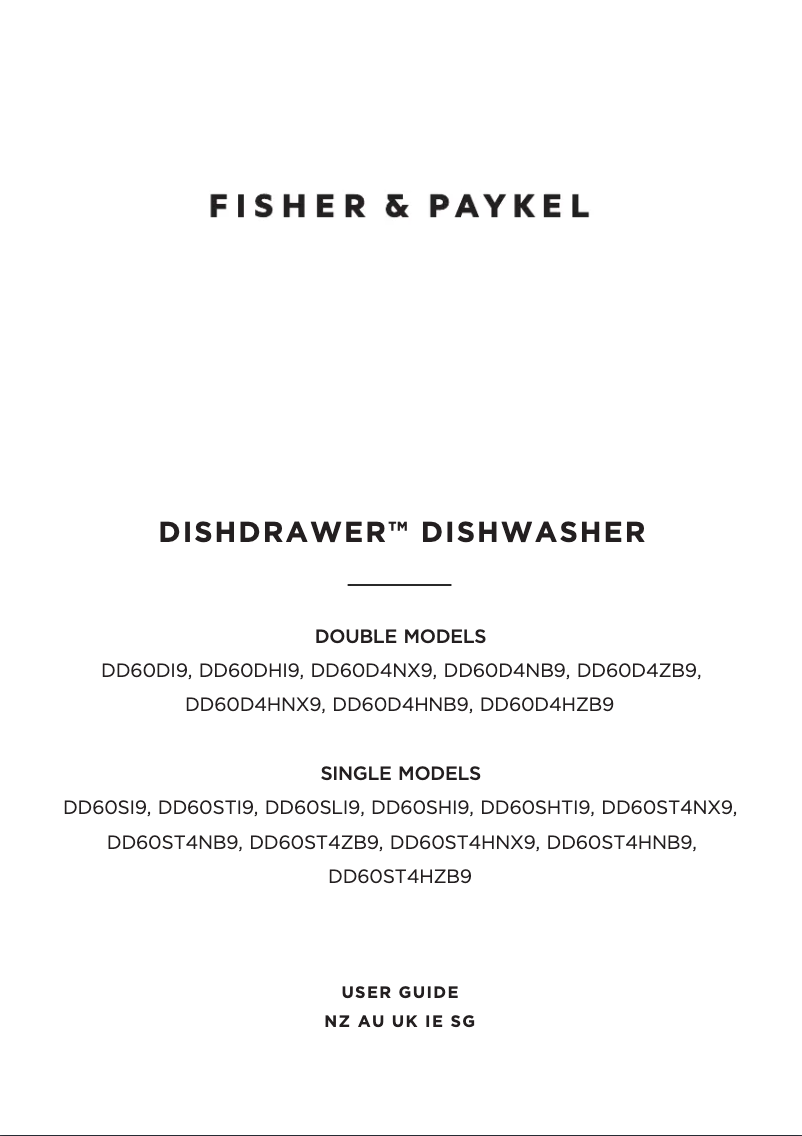 Page n°1 - Manuel utilisateur Fisher & Paykel DD60ST4HNX9