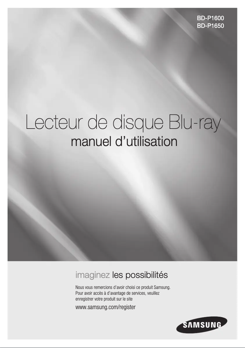 Page 1 de la notice Manuel utilisateur Samsung BD-P1600