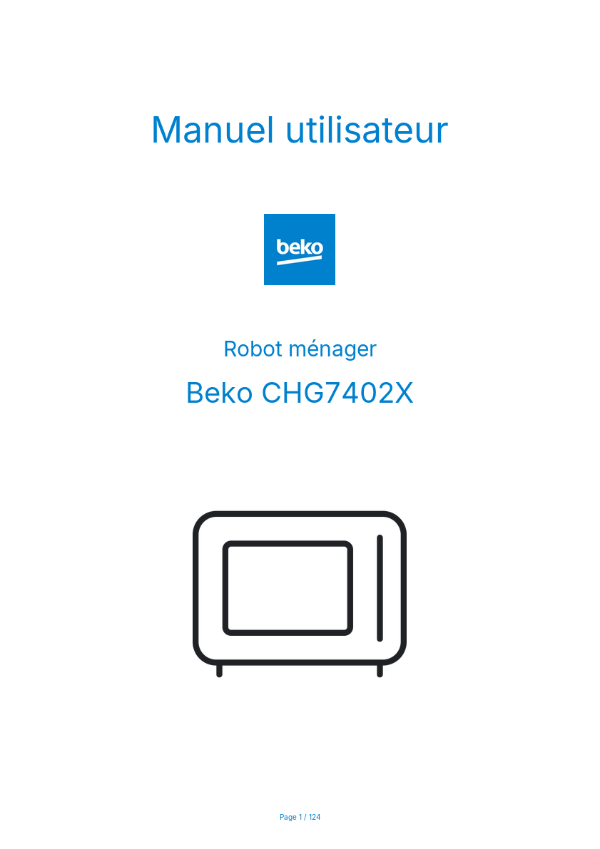 Image de la première page du manuel de l'appareil CHG7402X