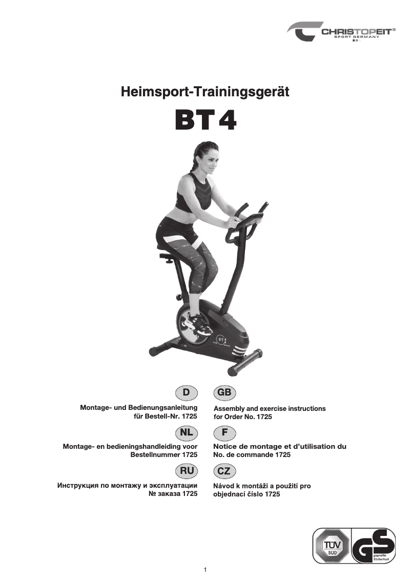 Page 1 de la notice Manuel utilisateur Christopeit BT 4