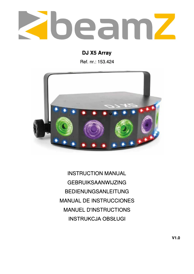 Page 1 de la notice Manuel utilisateur BeamZ DJ X5