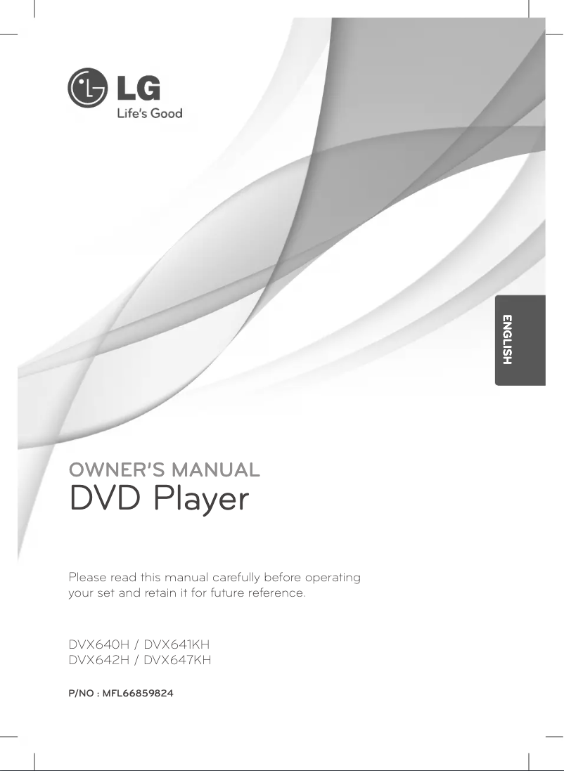 Page 1 de la notice Manuel utilisateur LG DVX647KH