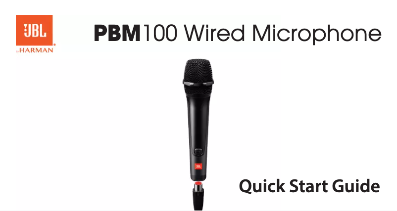 Page 1 de la notice Manuel utilisateur JBL PBM100