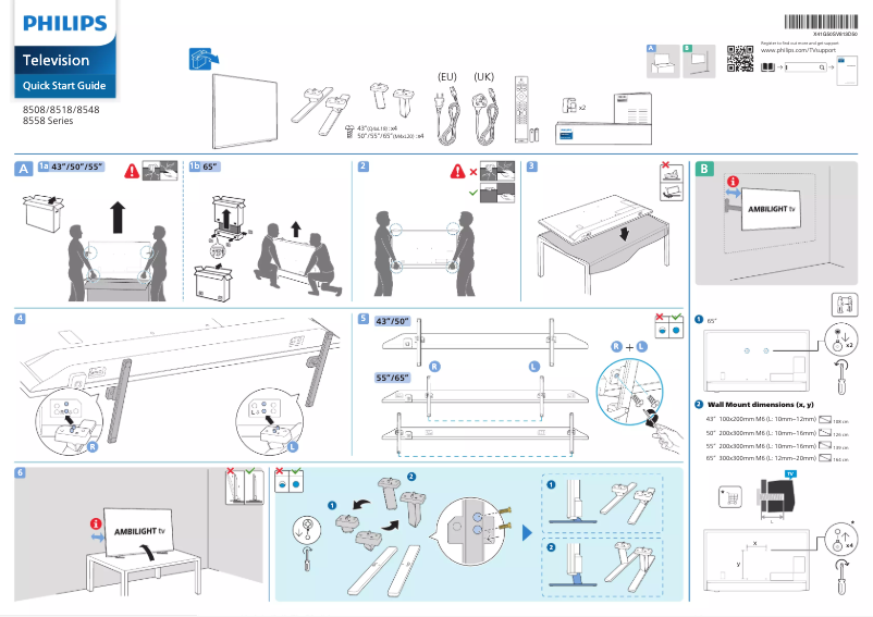 Page 1 of the manual Quick Start Guide Philips 50PUS8518
