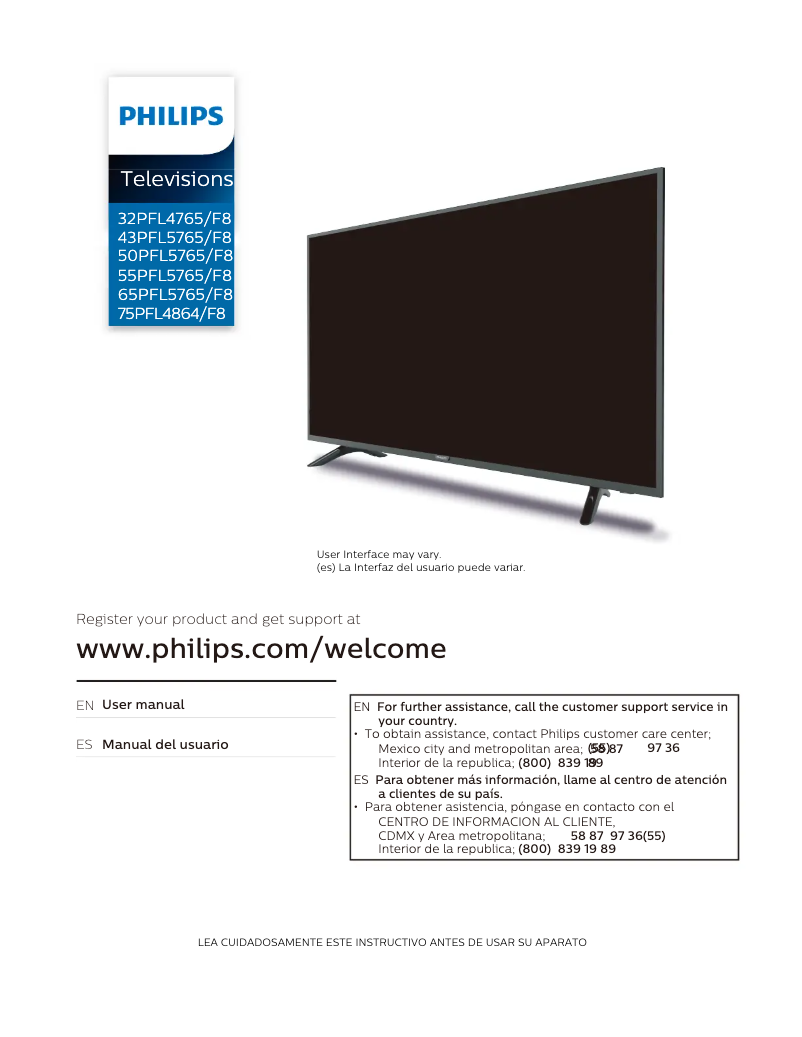 Page n°1 - Manuel utilisateur Philips 65PFL5765