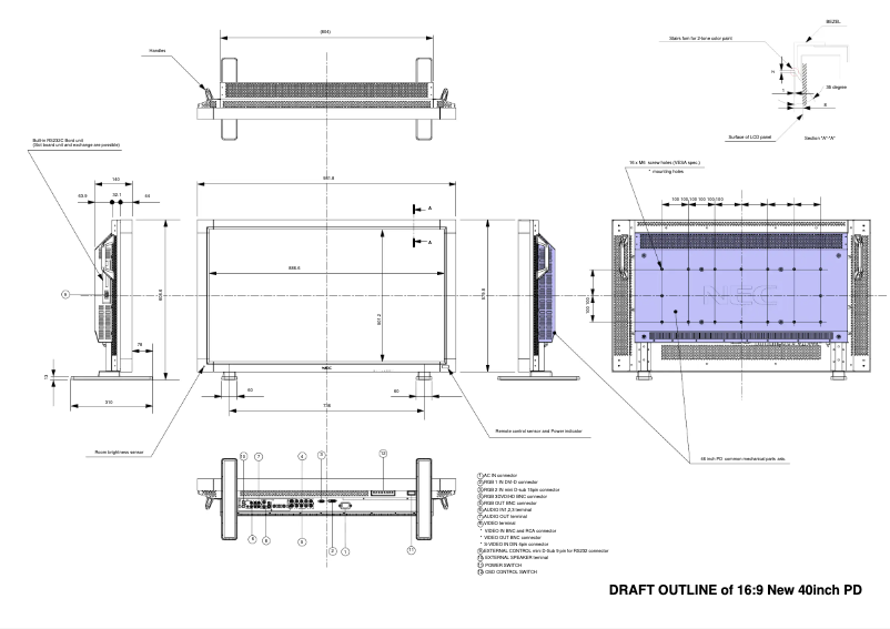 Página 1 del manual Dibujo técnico NEC MultiSync LCD4010