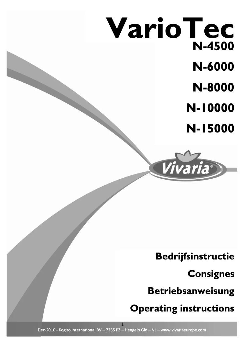 Page 1 de la notice Manuel utilisateur Vivaria VarioTec N-10000