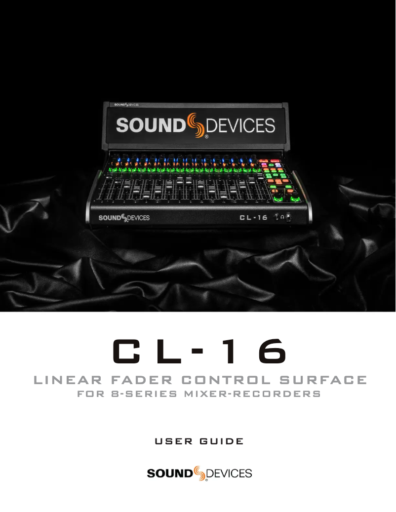 Page 1 de la notice Manuel utilisateur Sound Devices CL-16