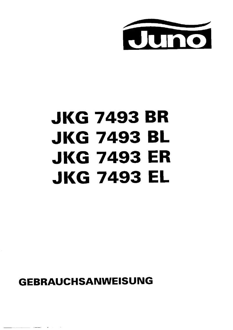 Image de la première page du manuel de l'appareil JKG7493EL