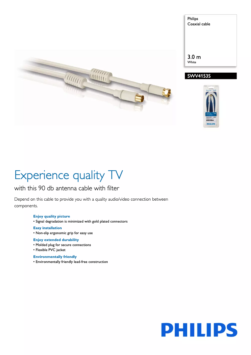 Page 1 de la notice Brochure Philips SWV4153S