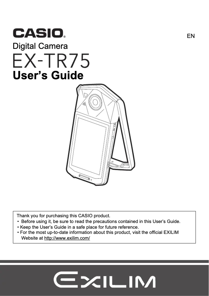 Page n°1 - Manuel utilisateur Casio Exilim EX-TR75