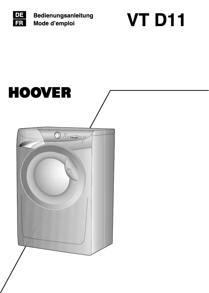 Page n°1 - Manuel utilisateur Hoover VT 614D11-S