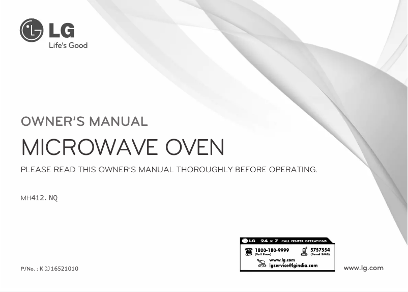 Page 1 de la notice Manuel utilisateur LG MH6340PS