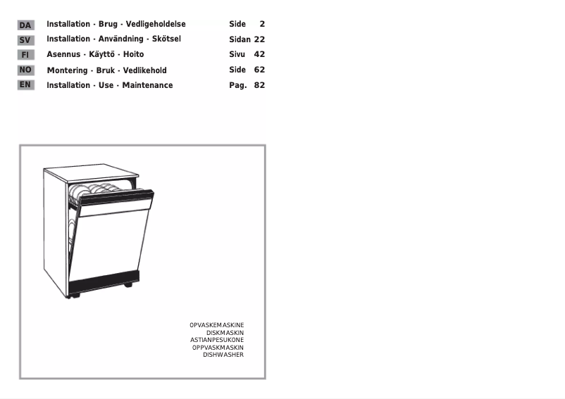 Page n°1 - Manuel utilisateur Candy CDF322T-86S