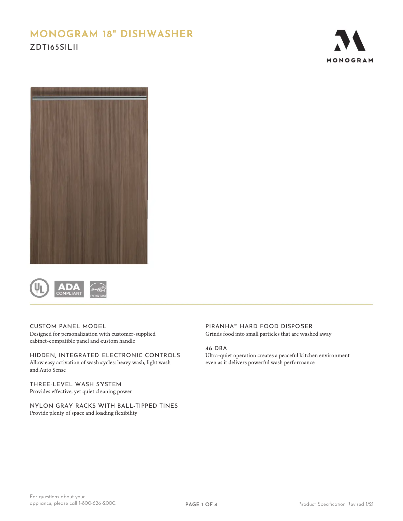 Imagen de la primera página del manual del dispositivo ZDT165SILII