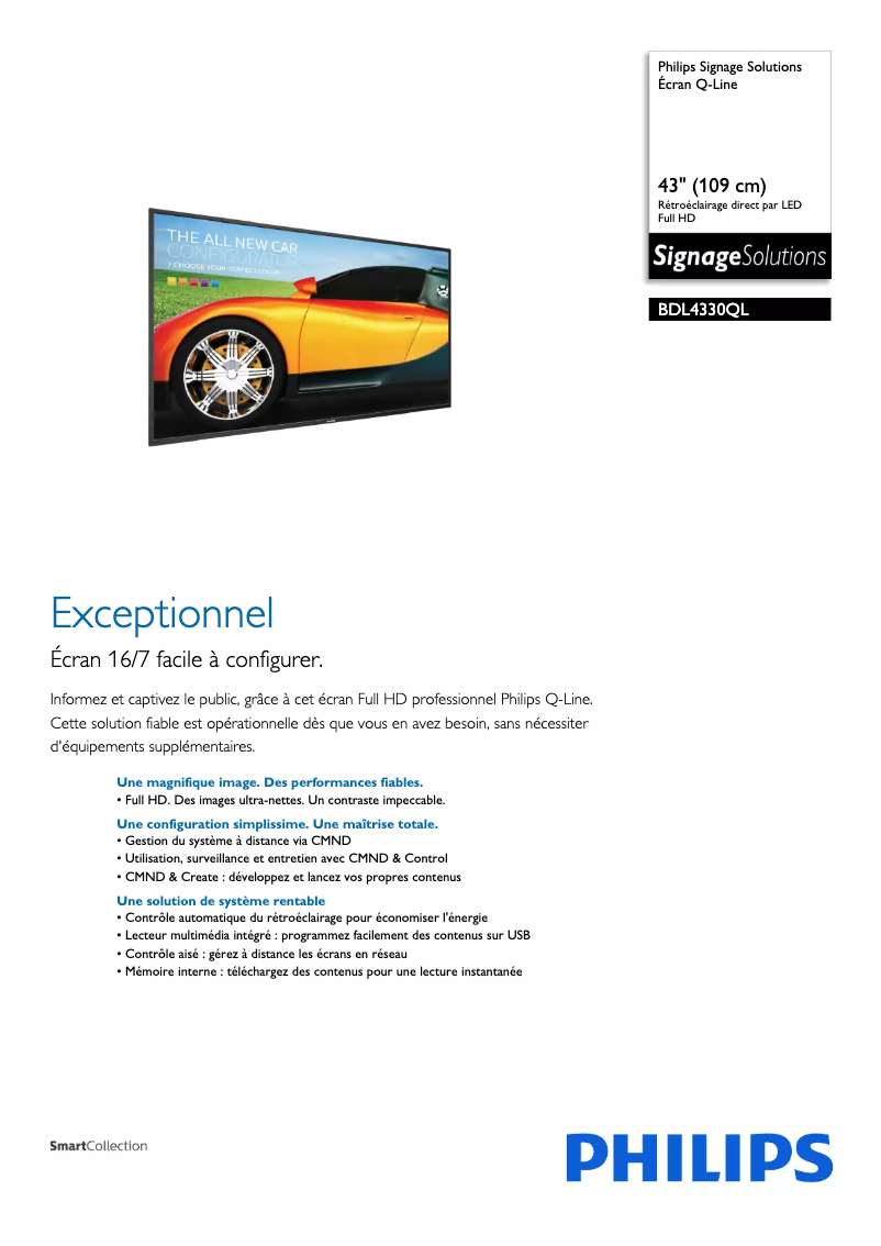 Image de la première page du manuel de l'appareil BDL4330QL