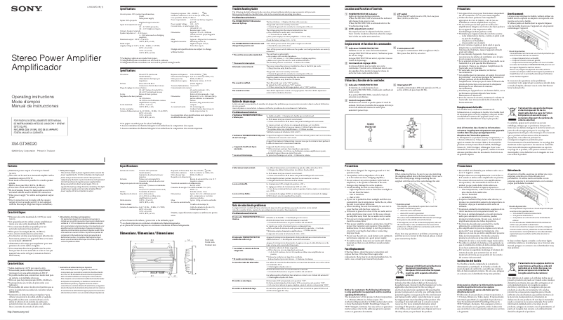 Page n°1 - Manuel utilisateur Sony XM-GTX6020