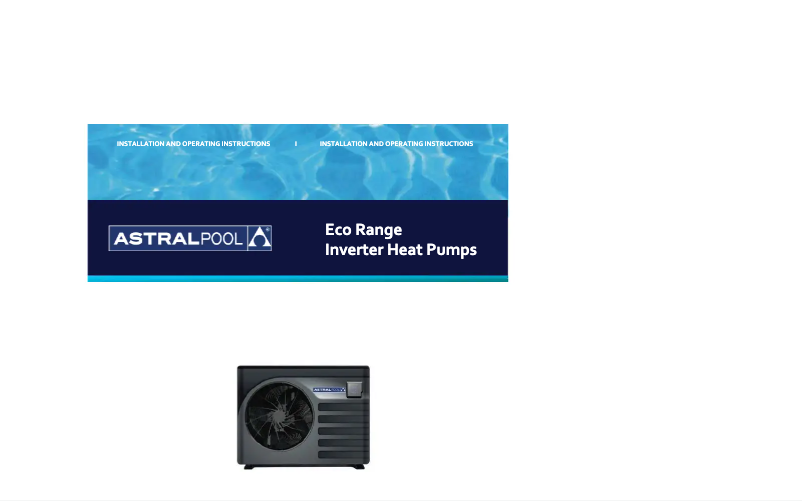 Page 1 of the manual User Manual AstralPool Eco Inverter 9kW