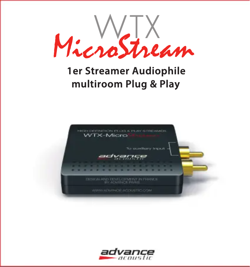 Page n°1 - Manuel utilisateur Advance WTX-MicroStream