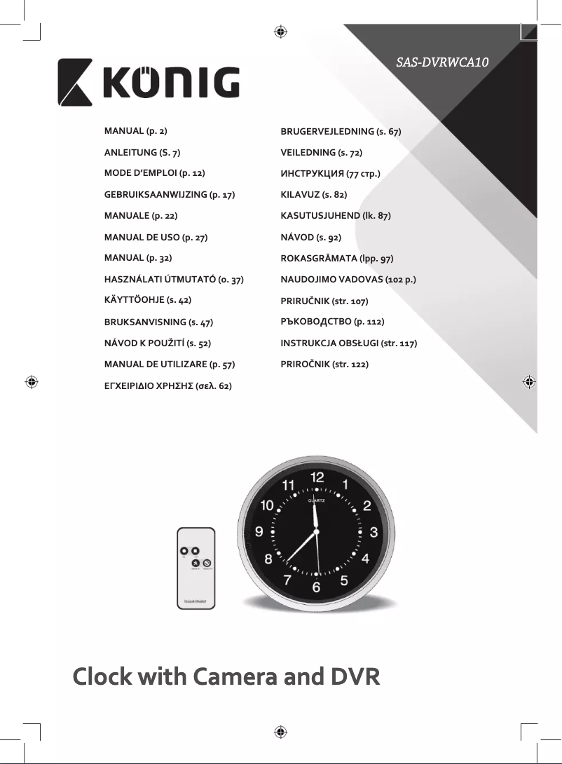 Page n°1 - Manuel utilisateur Konig SAS-DVRWCA10