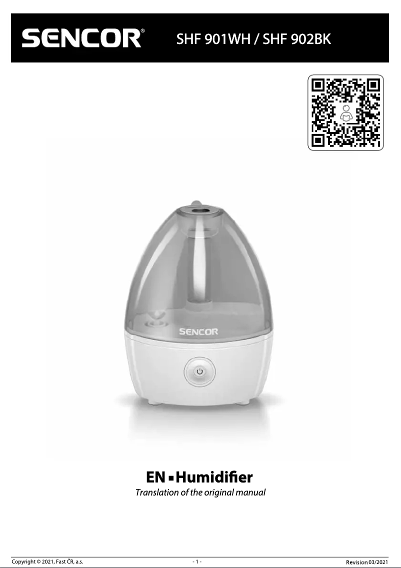 Page 1 de la notice Manuel utilisateur Sencor SHF 901WH